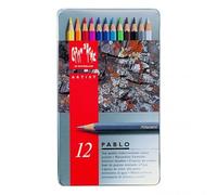 Caran d'Ache – Crayons de couleur Pablo – boîte métal 12 crayons, multicolore