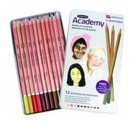 Derwent Academy - Crayons aquarelle couleur peau - Lot de 12