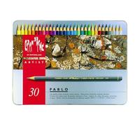 Caran d'Ache Crayons de couleur Pablo – Set de 30, mine 3,8 mm, bois de cèdre FSC™