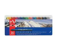 Caran d'Ache Pastels à la cire aquarellable NEOCOLOR II 30 pièces Bleu et rouge Mixte