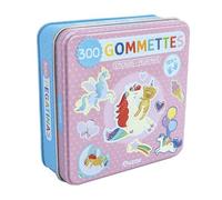 Auzou - Boîte de gommettes métal - Les licornes - 300 gommettes
