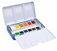 Boite Métal Aquarelles Demi-Godet 12 Couleur