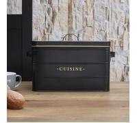 Boîte Métal - Cook Concept - élégante - Noir Et Or - H21 X L33 X P21 Cm