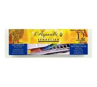 Sennelier Boîte métal aquarelle 12 demi-godets extra-fine Multicolore G