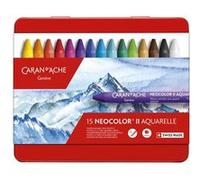 Caran d'Ache - Crayons de couleur Neocolor II - Pastels solubles à l'eau, boîte 15, multicolore