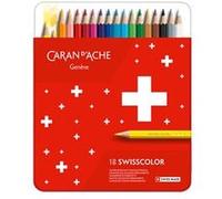 Boîte métal de 18 crayons de couleurs permanents Swisscolor - Caran d'Ache G