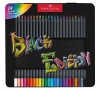FABER-CASTELL Black Edition Crayons de couleur 24 pièces Étui en métal aucune couleur