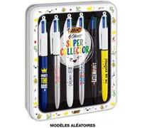 Boîte métal de 6 stylos BIC 4 couleurs Super colors Décors Assortis Multicolore G