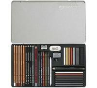 CRETACOLOR Ultimo, set de croquis, 35 pièces, set d'artiste complet, y compris gomme et taille-crayon, divers matériaux de dessin