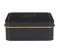 COOK CONCEPT, BT6820, Boîte en métal élégante pour dosettes de thé, Design Chic et Pratique, hermétique pour Une Conservation optimale, idéale pour Divers rangements, 15x10 cm, Noir et doré