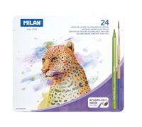 Boîte métallique 24 crayons de couleur aquarellable sans bois Todocolor + pinceau