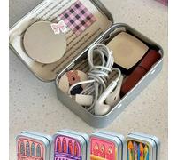 Boîte métallique rectangulaire à charnière avec motif de sardine - Une mini boîte de rangement portable DIY, un conteneur de rangement compact et une mini boîte métallique pliable. Parfait pour ranger
