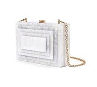 Boîte moderne en forme de Cale de soirée pour femmes Sacs à main en acrylique Sac à bandoulière Porte-monnaie avec chaînes à la mode