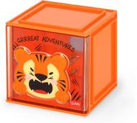 Boîte Modulaire De Bureau Cutie Cubes,Thème Tiger,Organiseur De Bureau,Boîte De Rangement,Feuille D'autocollants Inclus,Empilable,Multifonctionnel,En Abs,90 X 90 X 100 Cm