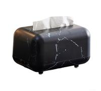 Boîte Mouchoirs Fond Ouvert Recharge Rapide pour facile Boîte(Black marble pattern)