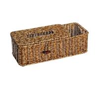 Boite Mouchoirs Tissee Housse de Serviette, Rangement en rotin et Osier, boîte à mouchoirs Amovible, Bureau, Support tissé la Main, Panier Porte-Serviettes(Color4)