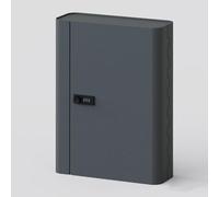 Boîte murale à verrouillage à clés pour immobilier - Rangement sécurisé pour clés de voiture et étiquettes - Résistant aux intempéries - Taille compacte (gris, 40,6 x 33 x 7,6 cm)