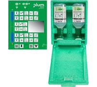 Boîte murale de rinçage oculaire PLUM 4650 avec 2x500 ml Plum Eyewash