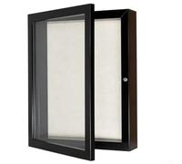 Boîte murale en bois avec ouverture sur le devant, cadre photo profond en bois pour photos et souvenirs (noir) 20,3 x 25,4 cm