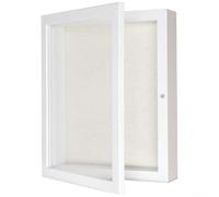 Boîte murale rustique en grain de bois pour fleurs pressées, herbier, spécimens et souvenirs (blanc, 30,5 x 40,6 cm)