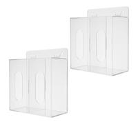 Boîte Murale Transparente pour Masques, Lot de 2, 2 Compartiments | PP et Ps, Fixation Adhésive à Quatre Points, Crochets Supérieurs, Usage en Entrée D'atelier