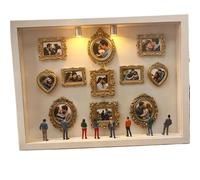 BoîTe MuséE Effet Kit d'affichage de mémoire boîte Silhouette Mini musée Bricolage Romantique avec la Statue Miniature(White)