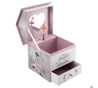 Boîte musicale ""Ballerine"" rose H16cm - Atmosphera createur d'interieur