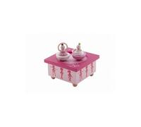 Boite musique bois ballerine rose