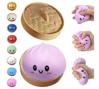 Boîte mystère à paillettes - Boule anti-stress colorée avec cuiseur vapeur - Cadeau de décompression douce pour la maison et le bureau - Violet