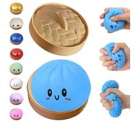 Boîte mystère à paillettes - Boule anti-stress colorée avec cuiseur vapeur - Cadeau de décompression souple pour la maison et le bureau - Bleu