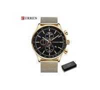 (boîte noire dorée) Montres Curren Top pour hommes, marque de luxe, montres de sport décontractées en