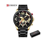 (Boîte noire dorée) Nouvelles montres vertes pour hommes de marque supérieure montre à quartz en acier