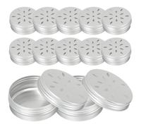 Boîte Odorante D’entraînement pour Chiens 60ml, Lot de 12 en Aluminium | Couvercle Percé, Surface Argentée Brillante, Nettoyage Facile, pour Coton Odorant et Séances de Dressage