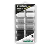 Boîte Overlock Madeira Aerolock N°180 12 X 2 000 M Noir Gris & Blanc Miniking