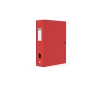 Boîte Oxford grande capacité memphis 24x32cm dos 80mm avec bouton pression couverture polypro rouge
