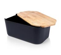 Boîte pain Vilde avec planche en bois noir - Casserole pain