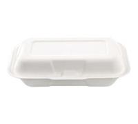 Boîte panini blanche en canne à sucre 223 x 130 x 75 mm 500 unités Betik 1