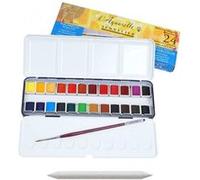 Boîte peinture Aquarelle Extra-Fine Sennelier 24 demi-godets avec pinceau et estompe