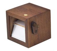 Boîte photo d'animation à rabat pour souvenirs - Boîtier en bois avec lumière LED réglable à trois modes - Cadre photo à manivelle pour anniversaire, décoration d'intérieur, bureau de chevet (bois de