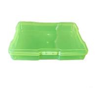 Boîte photo pour photos de 10,16 x 15,2 cm, boîte de rangement transparente en polypropylène avec fermeture et poignée, organiseur sans acide pour images, fournitures de bricolage et bureau (vert