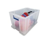 Boîte plastique avec couvercle - FELLOWES - 85 L - Transparent - Empilable avec poignées - PP recyclable sans BPA