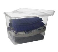 Boîte plastique - PLAST TEAM - 80 L - Transparent - Empilable à couvercle clic - Convient denrées alimentaires