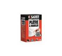 Sader - Plâtre à Modeler - Moulage et Décorations - Mur et Plafond - Intérieur - Prise Retardée 20 minutes - 1 Boîte Carton 1 kg, Blanc