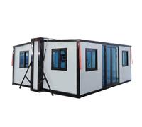 Boîte pliable préfabriquée pour un transport et une installation faciles. Conteneur extensible de luxe pour entrepôt, atelier, hébergement temporaire et aventures en plein air