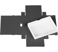 Boîte pliante 10 x 14 x 2,5 cm, noir et blanc, avec couvercle, carton jade - lot de 10