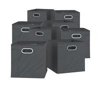 Vicco Boîte pliante, Anthracite, 30x30cm | Jeu de 8 pièces, compatible avec les systèmes d'étagères avec œillet de préhension intégré