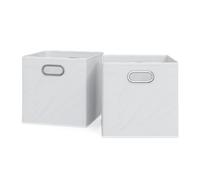 Vicco Boîte pliante, Blanc, 30x30cm | Set de 2, compatible avec les systèmes d'étagères avec œillet de préhension intégré
