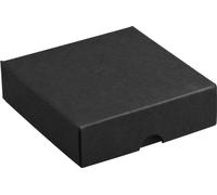 Boîte pliante 8,5 x 8,5 x 2,5 cm, noir, couvercle, carton recyclé - lot de 10