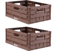 Boîte pliante aspect bois - 40cm x 30cm ( 2 pièces )