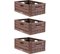 Boîte pliante aspect bois - 40cm x 30cm ( 3 pièces )